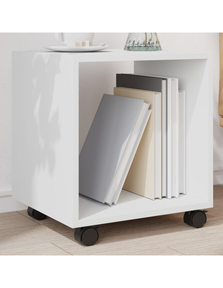 Mobiletto con Ruote Bianco 37x33x42,5 cm in Truciolato