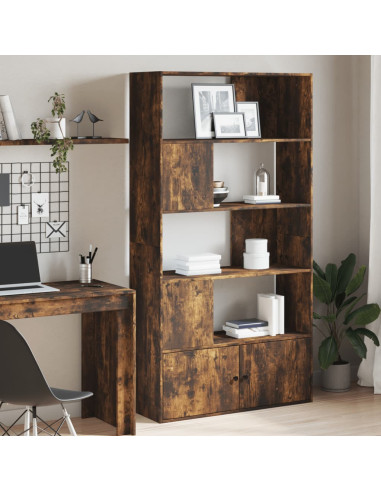 Libreria Rovere Fumo 100x36x189 cm in Legno Multistrato
