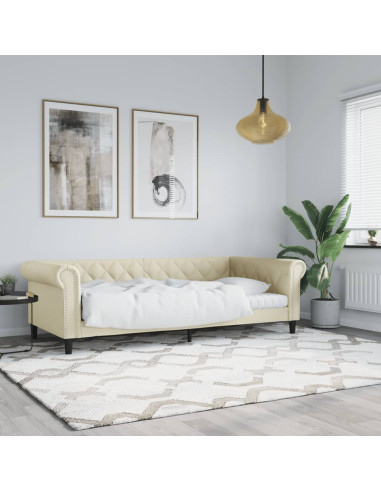 Letto da Giorno Crema 90x200 cm in Similpelle