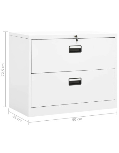 Armadio Classificatore Bianco 90x46x72,5 cm in Acciaio