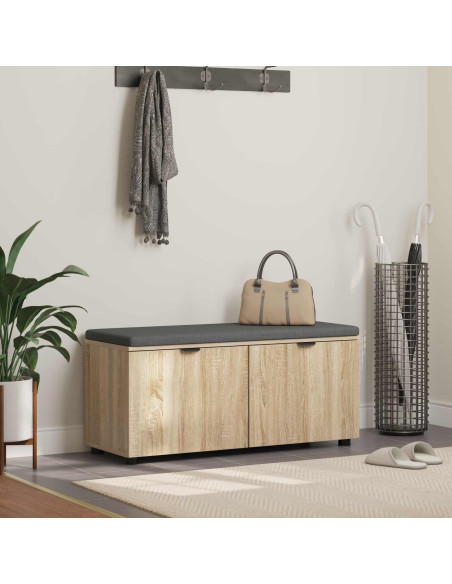 Panca per ingresso con cuscino Rovere Sonoma 100 x 38 x 46 cm