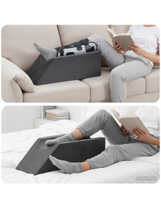 Cuscino per Gambe 68 x 25 x 21,5 cm Duro Schiuma PU Grigio
