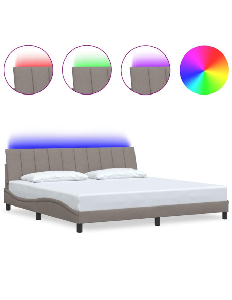 Giroletto senza Materasso Hanko Tortora 200x200 cm in Tessuto