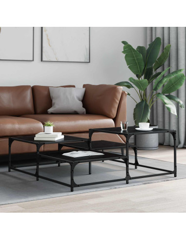 Tavolino da salotto Rovere Nero 107 x 107 x 40 cm