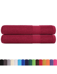 Asciugamani FROGN 2 pz Bordeaux 100x200 cm 360 g/m²