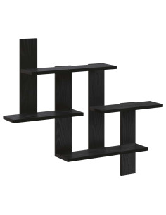 Scaffale da parete Rovere Nero 85 x 13,5 x 73,5 cm
