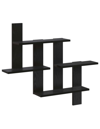 Scaffale da parete Rovere Nero 85 x 13,5 x 73,5 cm