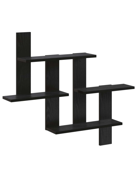 Scaffale da parete Rovere Nero 85 x 13,5 x 73,5 cm