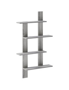 Scaffale da parete Sonoma grigio 61 x 13,5 x 105 cm