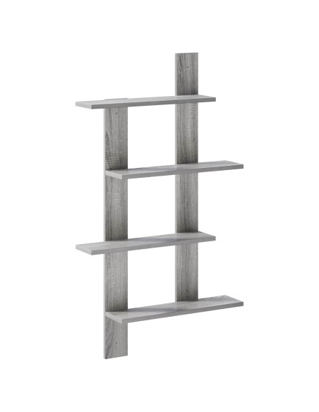Scaffale da parete Sonoma grigio 61 x 13,5 x 105 cm