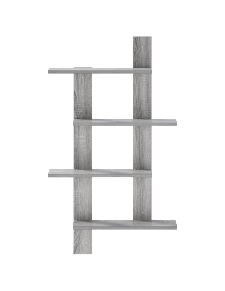Scaffale da parete Sonoma grigio 61 x 13,5 x 105 cm