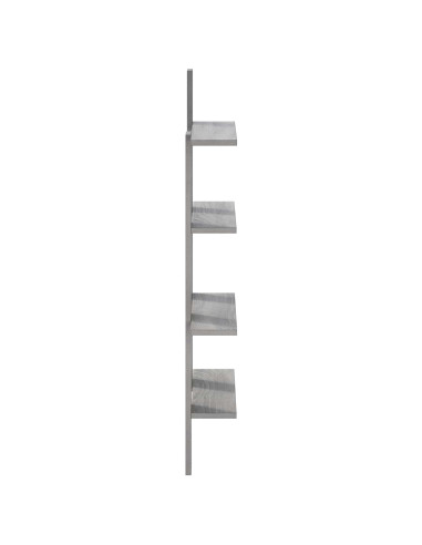Scaffale da parete Sonoma grigio 61 x 13,5 x 105 cm