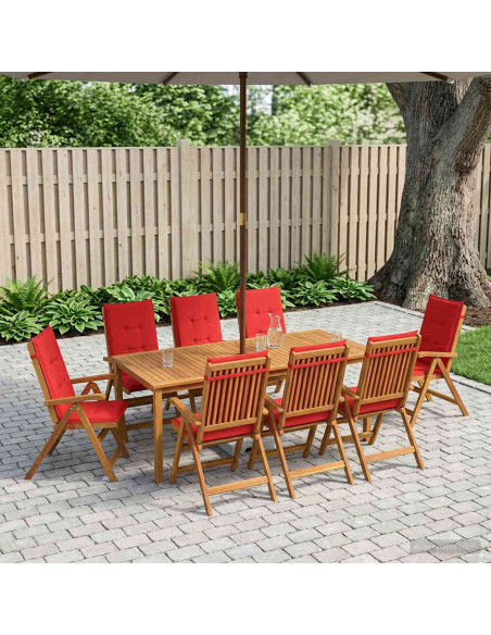 Set da pranzo da giardino da 9 pezzi Naturale