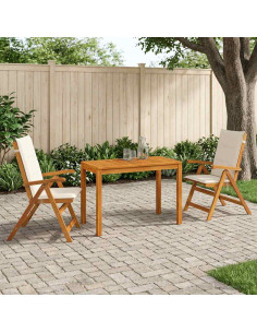 Set da pranzo da giardino 3 pezzi 3 pz Naturale