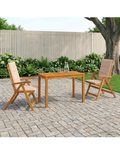 Set da pranzo da giardino 3 pezzi 3 pz Naturale