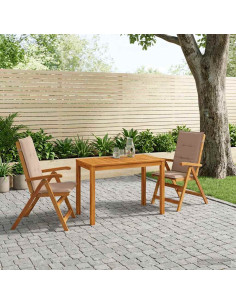 Set da pranzo da giardino 3 pezzi 3 pz Naturale