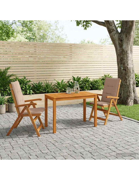 Set da pranzo da giardino 3 pezzi 3 pz Naturale