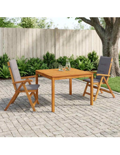 Set da pranzo da giardino 3 pezzi 3 pz Naturale