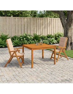 Set da pranzo da giardino 3 pezzi 3 pz Naturale