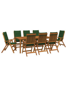 Set da pranzo da giardino da 9 pezzi Naturale 2