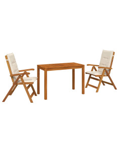 Set da pranzo da giardino 3 pezzi 3 pz Naturale 2