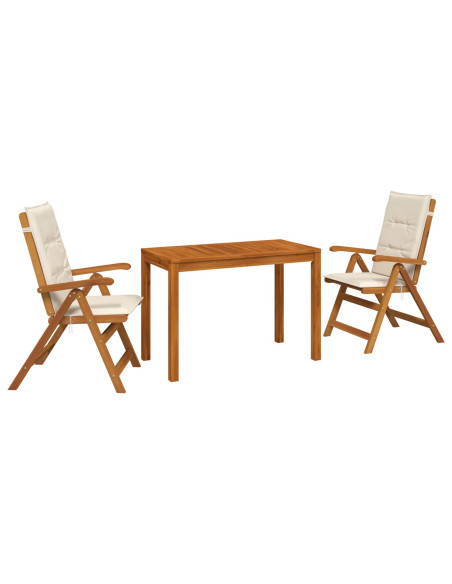Set da pranzo da giardino 3 pezzi 3 pz Naturale