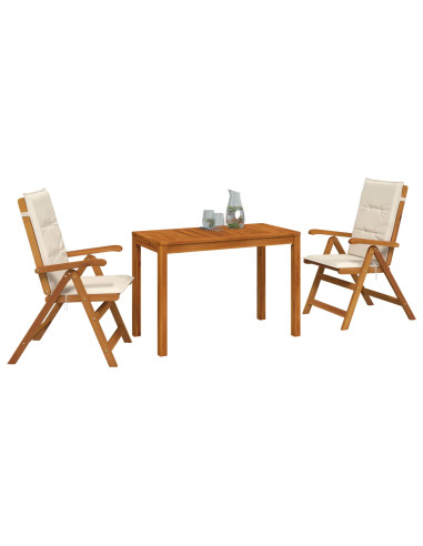 Set da pranzo da giardino 3 pezzi 3 pz Naturale