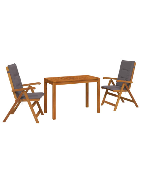 Set da pranzo da giardino 3 pezzi 3 pz Naturale