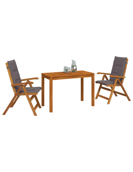 Set da pranzo da giardino 3 pezzi 3 pz Naturale