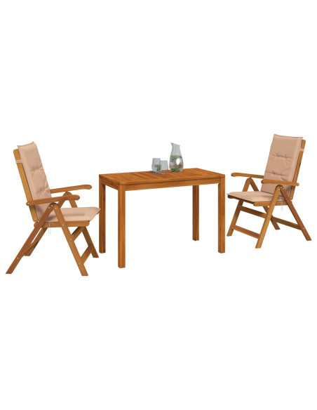 Set da pranzo da giardino 3 pezzi 3 pz Naturale