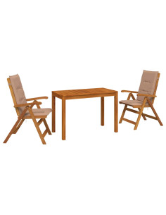 Set da pranzo da giardino 3 pezzi 3 pz Naturale 2