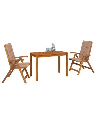 Set da pranzo da giardino 3 pezzi 3 pz Naturale