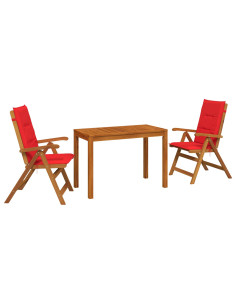 Set da pranzo da giardino 3 pezzi 3 pz Naturale 2