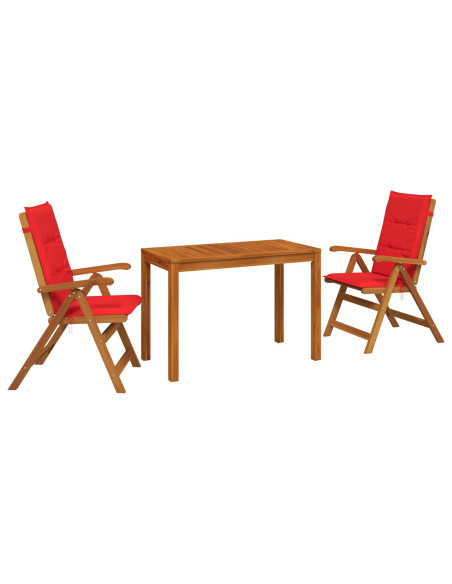Set da pranzo da giardino 3 pezzi 3 pz Naturale