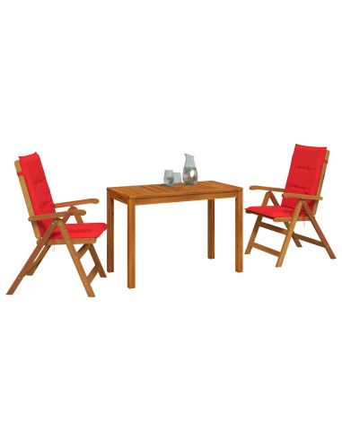 Set da pranzo da giardino 3 pezzi 3 pz Naturale