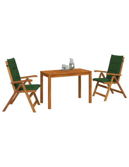 Set da pranzo da giardino 3 pezzi 3 pz Naturale