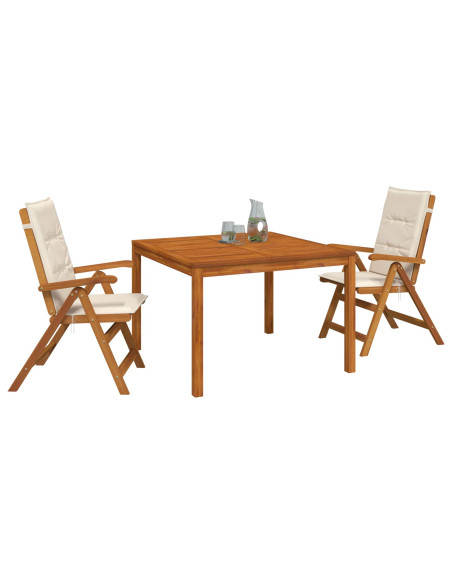 Set da pranzo da giardino 3 pezzi 3 pz Naturale