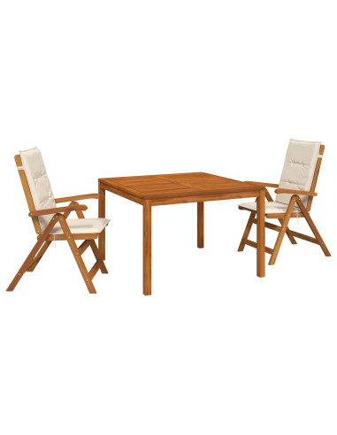 Set da pranzo da giardino 3 pezzi 3 pz Naturale