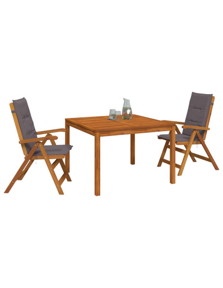 Set da pranzo da giardino 3 pezzi 3 pz Naturale