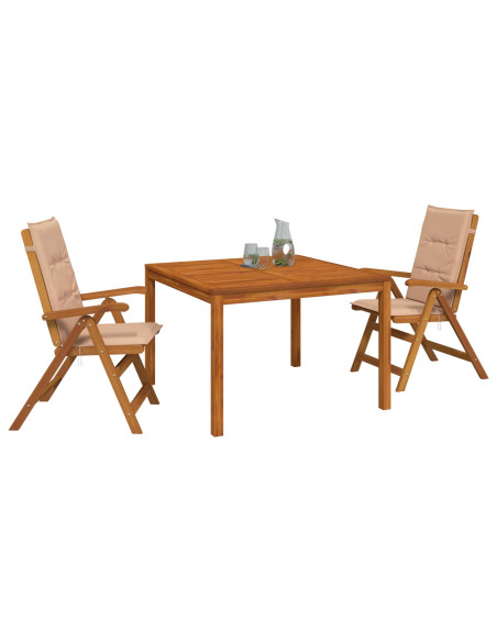 Set da pranzo da giardino 3 pezzi 3 pz Naturale