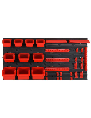 Set da Officina 35 pz Rosso e Nero 77x39 cm in Polipropilene