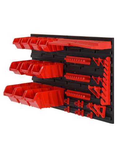 Set da Officina 35 pz Rosso e Nero 77x39 cm in Polipropilene
