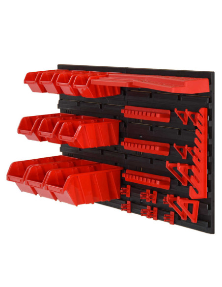 Set da Officina 35 pz Rosso e Nero 77x39 cm in Polipropilene
