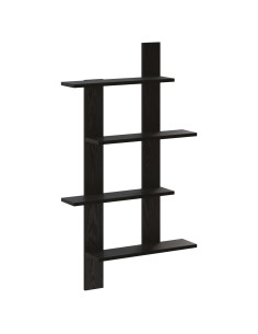 Scaffale da parete Rovere Nero 61 x 13,5 x 105 cm