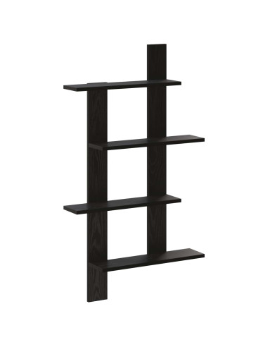 Scaffale da parete Rovere Nero 61 x 13,5 x 105 cm