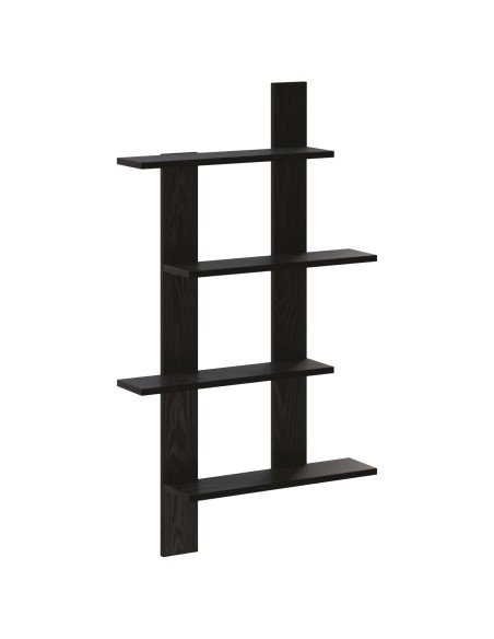 Scaffale da parete Rovere Nero 61 x 13,5 x 105 cm