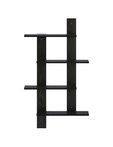 Scaffale da parete Rovere Nero 61 x 13,5 x 105 cm