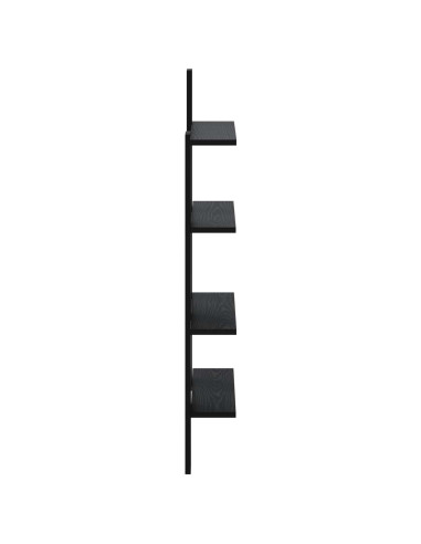 Scaffale da parete Rovere Nero 61 x 13,5 x 105 cm