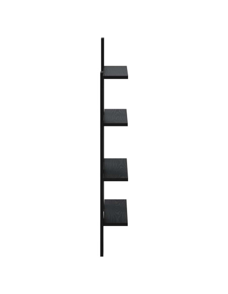 Scaffale da parete Rovere Nero 61 x 13,5 x 105 cm