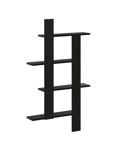 Scaffale da parete Rovere Nero 61 x 13,5 x 105 cm